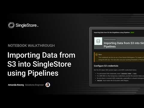 Watch the Importing Data from S3 walkthrough