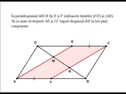 Paralelogramul - Proprietati - Problema de geometrie plana - Cursuri de matematica