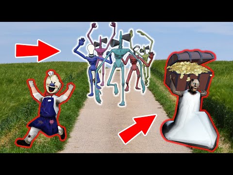 Granny and Ice Scream vs Siren Head  - funny horror animation (41-50 part. all series in a row)