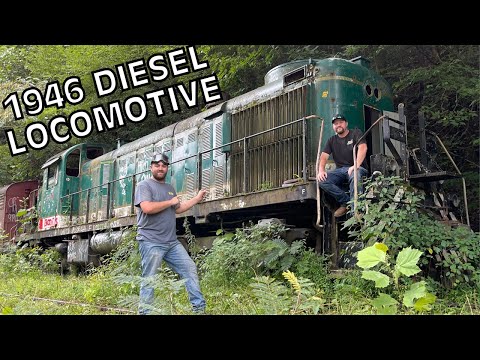 ABANDONED DIESEL TRAIN LOCOMOTIVE IN THE FOREST LEFT TO ROT!