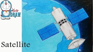 How to draw satellite step by step