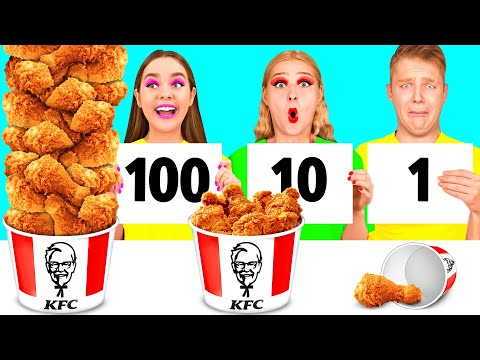100 Layers of Food Challenge | Funny Kitchen Hacks by RaPaPa Challenge