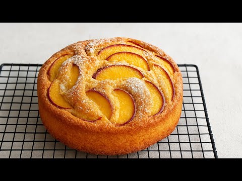 The best Swiss cake for summer 🍑 in just 10 minutes! #Recipe#Cake#CakeRecipe#Bake-Nook