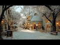 WARM WINTER MORNING JAZZ❄️COZY SNOWY COFFEE SHOP IN A SMALL  ..