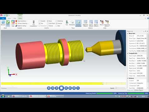 Mastercam 2017 lathe  Whitworth thread  BSP P  ( F 1.814 G 92 Code  OD Groove turning