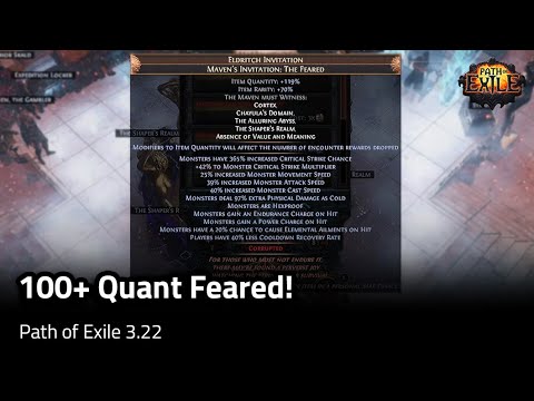 Quick 100% quant Feared! Transcendence Armour/Resistance Stacker - Path of Exile 3.22