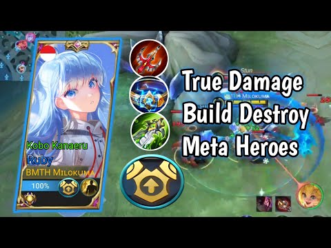 Ruby Destroy Meta Heroes With True Damage Build | Top Global Ruby