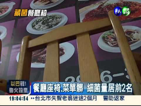 餐廳細菌排行榜 座椅.菜單最髒!