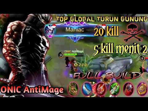 MANIAC !!! TOP GLOBAL 1 season 13 HAYABUSA down the mountain by ONIC Antimage - Mobile Legend
