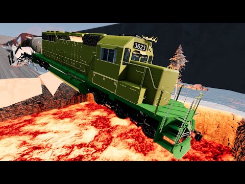 Train Vs Lava | Beamng drive | Crash competition