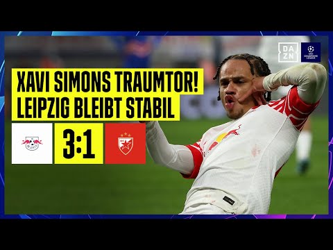 Xavi Simons mit der Rakete am Fuß: Leipzig - Roter Stern | UEFA Champions League | DAZN Highlights