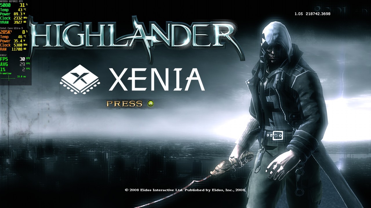 Highlander (Unreleased) Prototype 4K FSR Gameplay | Xenia Edge Xbox 360 Emulator PC