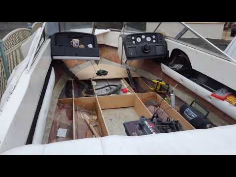 Boat deck & floor restoration Tutorial, how to fix, mend and replace rotten plywood, fiberglass uk