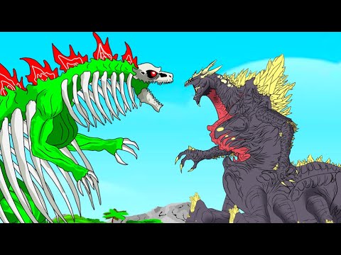 Evolution Of GODZILLA EARTH TITAN Vs SHIN SPACE GODZILLA: Who Will Win| Godzilla Cartoon Compilation