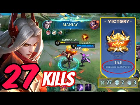 Leomord 27 KILLS 2X MANIAC Gameplay! Festival of Kills! Leomord BEST BUILD 2023