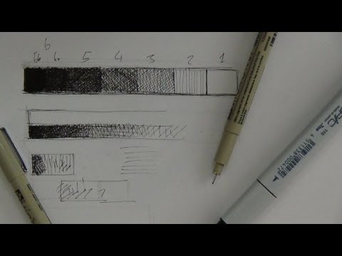 Pen Ink Drawing Tutorial | Value scale and blending