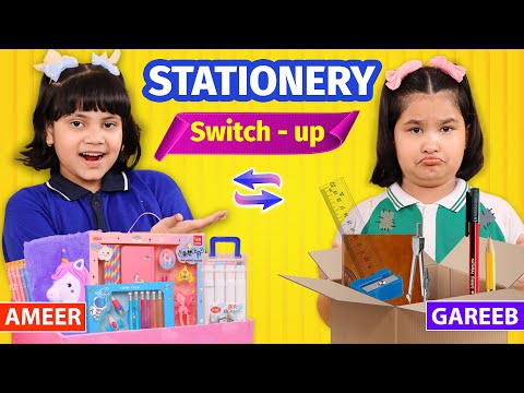 Ameer vs Gareeb - Stationery Switch-Up Challenge | Mystery Box | Toystars