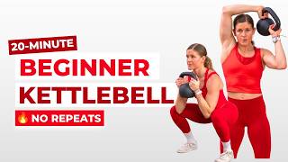 20-Min Beginner Kettlebell Workout | One Kettlebell, All Standing, No Repeats