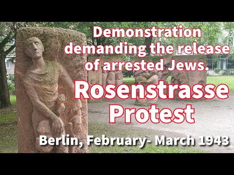 Rosenstrasse protest. The Berlin demonstration to free Jews from the Holocaust. Documentary video.