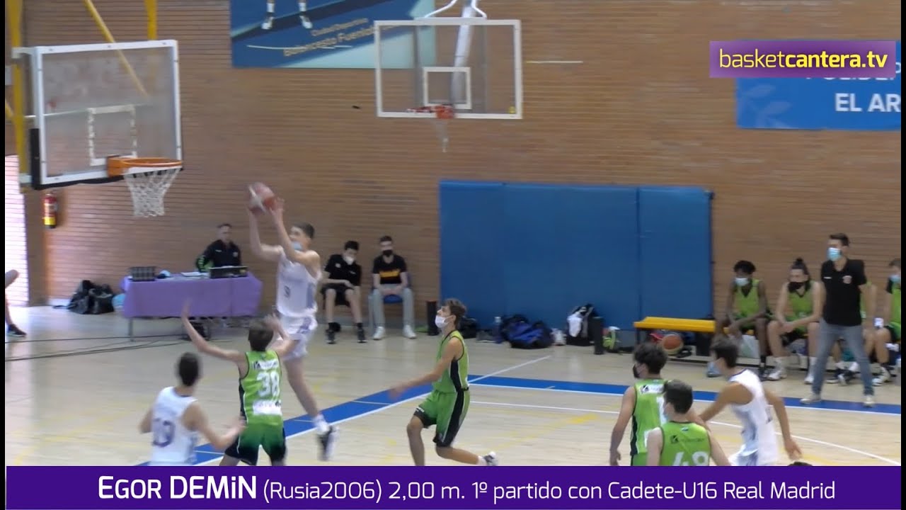 EGOR DEMiN (Rusia 2006) 2.00 m. 1º partido con Cadete-U16 Real Madrid (2/10/21) #BasketCantera.TV