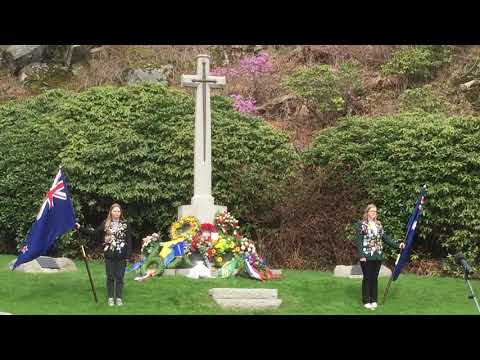 ANZAC Day in Gothenburg, Sweden - Ceremony of Remembrance - Kransläggning till minne av krigsoffren