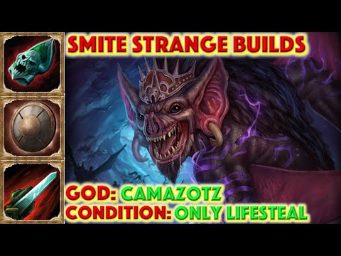 SMITE STRANGE BUILDS - Camazotz Lifesteal Only Build - Camazotz Solo Lane (Smite Season 7 Conquest)