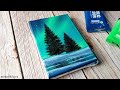 Easiest Northern Lights Painting On Canvas Acrylic Painting For Beginners ️