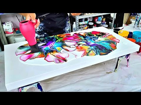My BEST Yet! - Double-Bloom Blow Out with Gorgeous Colors! - Acrylic Pouring