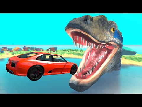 Jumping into Giant Dinosaur Mouth – BeamNG.Drive
