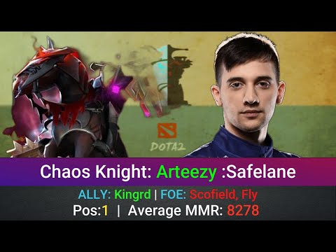 Chaos Knight Perspective by Arteezy | @1440p | Safelane Pos:1 | ALLY: Kingrd | FOE: Scofield, Fly |