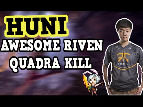 FNATIC HUNI Awesome Riven QUADRA KILL | Worlds 2015