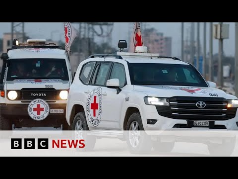 Video | Israel receives coffins Hamas says contain two Gaza hostages' bodies | BBC News