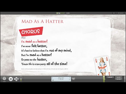 Mad As A Hatter from Alice The Musical – School Musical by Out of the Ark Music – Words on Screen