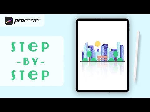 Procreate Step by Step Tutorial - Simple Skyline