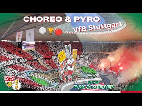VfB CHOREO & PYRO beim DFB-Pokalfinale ⚪🔴 Arminia Bielefeld 2:4 VfB Stuttgart 🏆