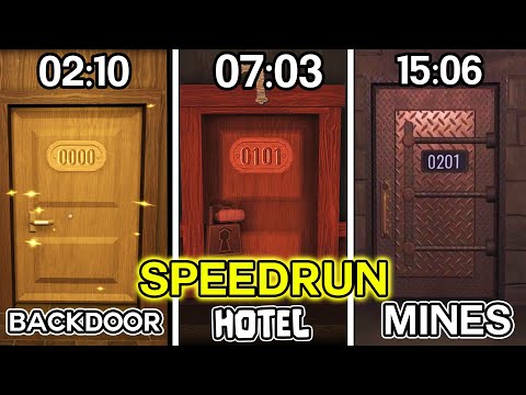 I FOUND 201 DOOR ! │ DOORS FLOOR 2 BACKDOOR + HOTEL +THE MINES WORLD RECORD SPEEDRUN *37:20* │ROBLOX
