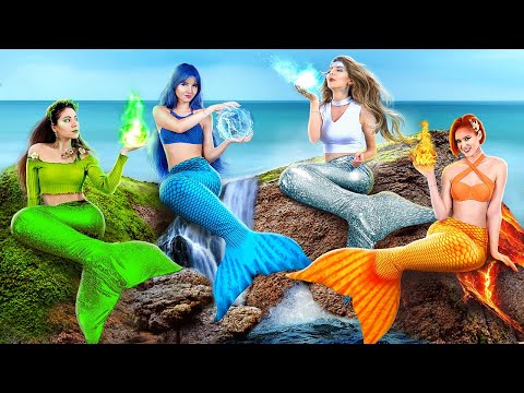 Mermaids of Fire, Water, Air and Earth! / Four Elements in College!