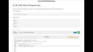 Python  6.18 LAB: Word frequencies