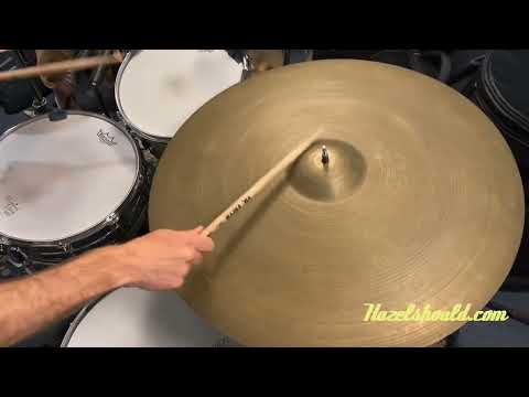 VIDEO! ULTRA RARE 26" Vintage 1950s Zildjian BLOCK STAMP Ride Crash 4694 g Super DARK! Gorgeous! image 5