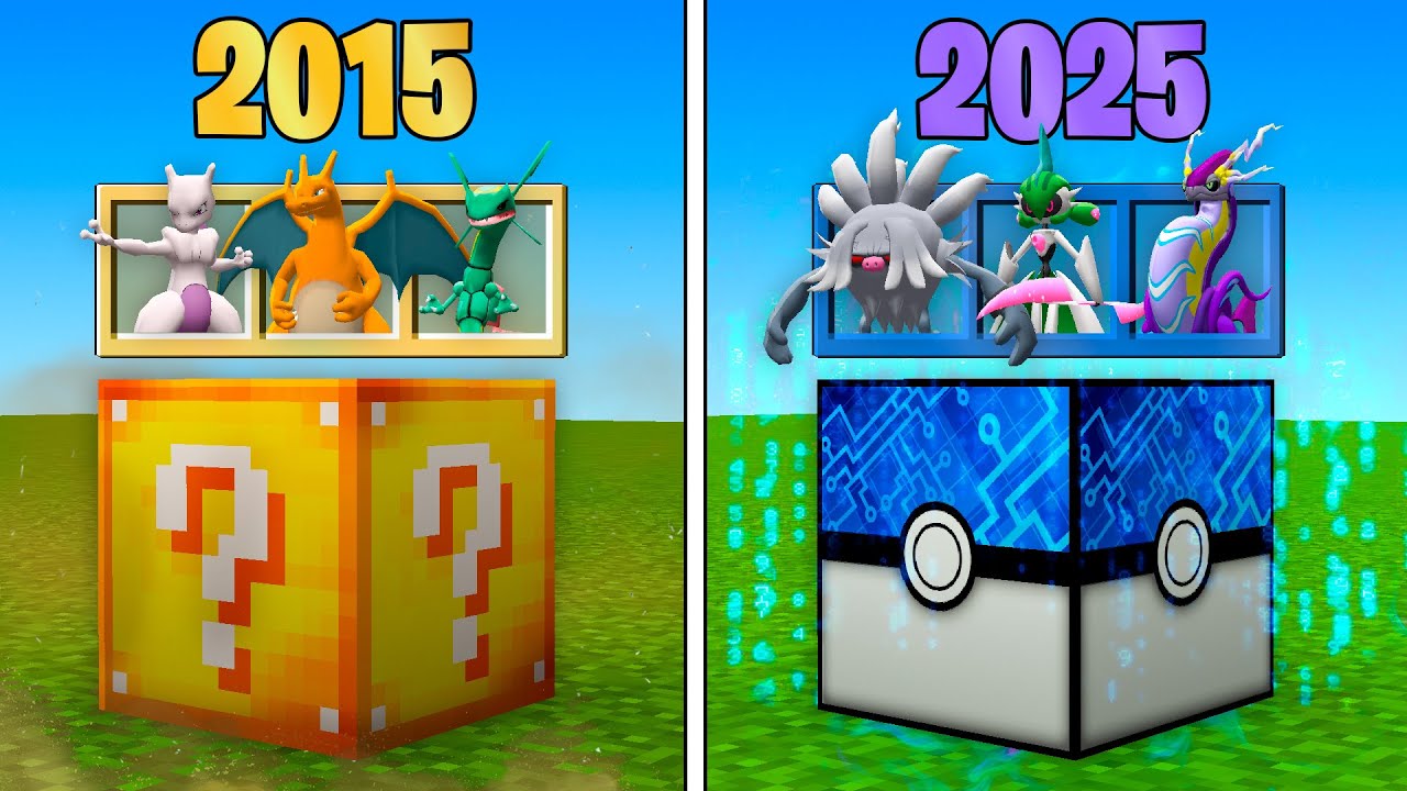 LUCKY BLOCK PIXELMON DE 2015 vs LUCKY PIXELMON DE 2025 NO MINECRAFT