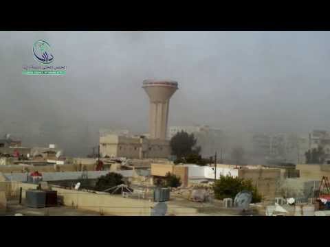 Cameraman films intense artillery barrage