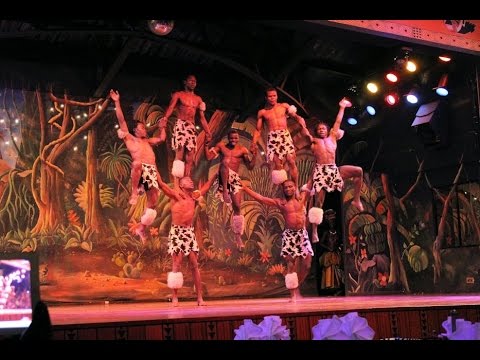 Performance of acrobats and dancers at Safari Park Hotel