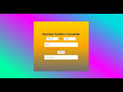 Number System Converter In Javascript With Source Code Source Code Projects