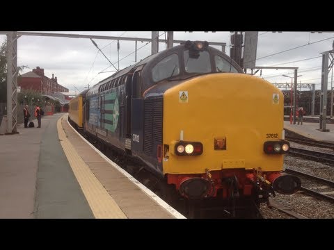 *MEGA THRASH* DRS 37612 & 37038 on 1Q13 Test Train at Crewe 8/10/2013