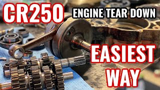 EASIEST WAY to Tear Down Honda CR250 Two Stroke Dirt Bike Engine - Step By Step HOW TO