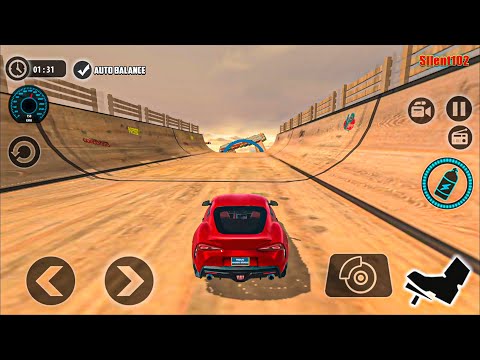 Impossible Car Tracks 3D - Red Sport Car Driving Stunts Simulator Game - Android Gameplay