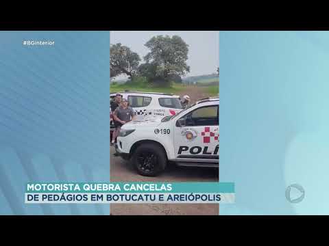 Motorista quebra cancelas de pedágios em Botucatu e Areiópolis