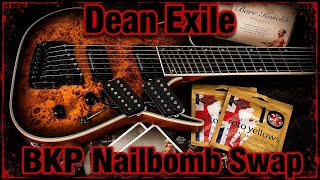 Video thumbnail for Bare Knuckle Pickups Nailbomb & Cold Sweat Swap In Dean Exile Select 7 Multiscale Kahler SNBB Guitar by Brutes Magootes