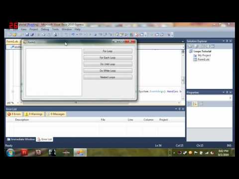 Visual Basic 2010 Tutorial 14 Nested Loops