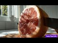 Juicy Grapefruit Cutting Satisfying Fruit Slice Close Up